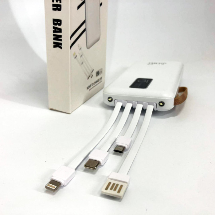 Power Bank зарядний пристрій на сонячній батареї 10000mAh з індикатором заряду. Колір: білий