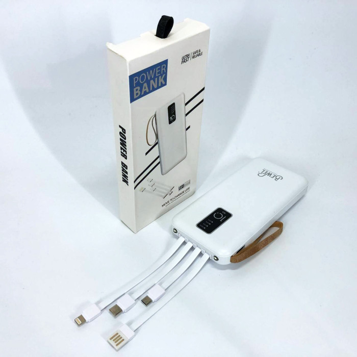 Power Bank зарядний пристрій на сонячній батареї 10000mAh з індикатором заряду. Колір: білий