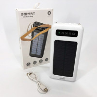Power Bank Solar Smart 1015 зарядний пристрій на сонячній батареї 20000mAh з індикатором заряду Білий