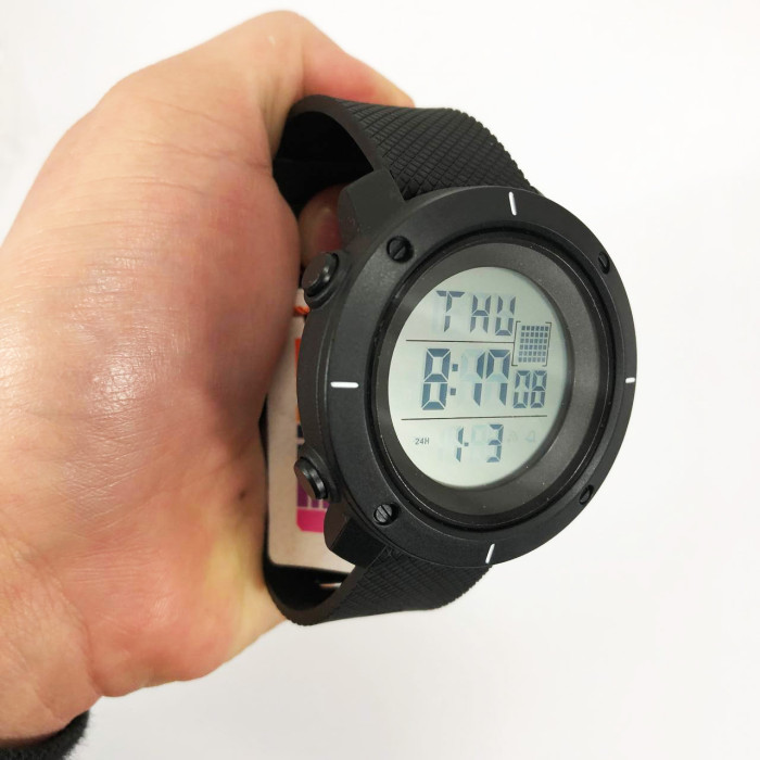 Годинник наручний чоловічий SKMEI 1213BK BLACK BIG SIZE, годинник тактичний протиударний. Колір: чорний