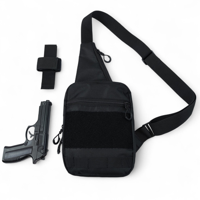 Тактична сумка на плече з кобурою, система MOLLE, патч-панель, Cordura