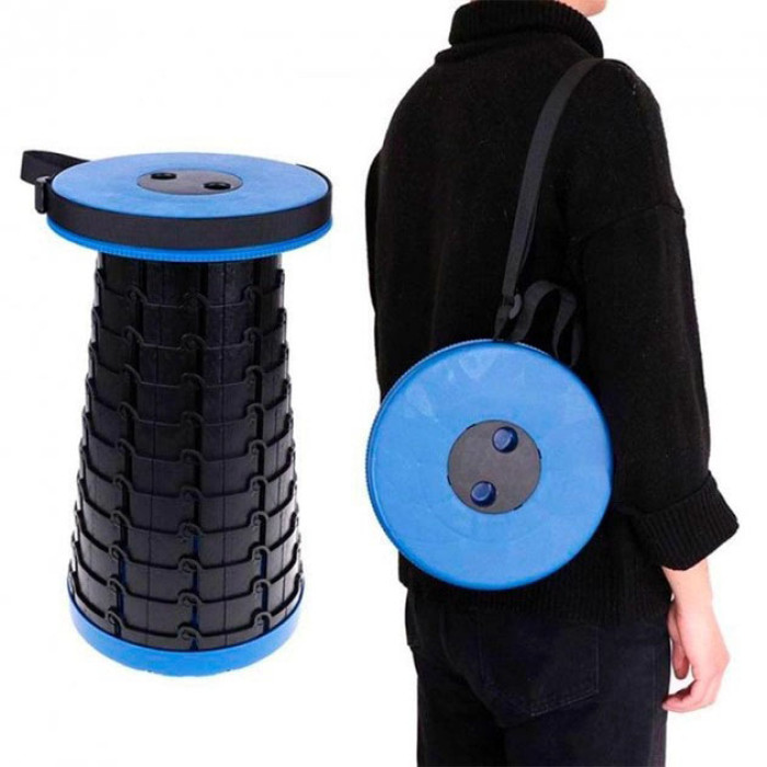 Розкладний стілець, складний табурет Retractable Stool. Колір: синій