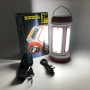 Ліхтар кемпінговий з сонячною панеллю 5158-LED-COB power bank, кемпінговий ліхтар-лампа. Колір: червоний