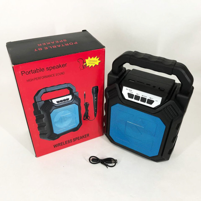 Бездротова портативна колонка Bluetooth YF-668BT. Колір: синій