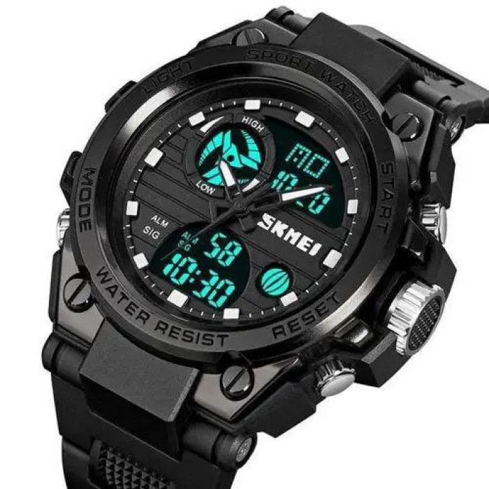Годинник наручний чоловічий SKMEI 2031BK BLACK, чоловічий тактичний годинник, протиударний годинник. Колір: чорний