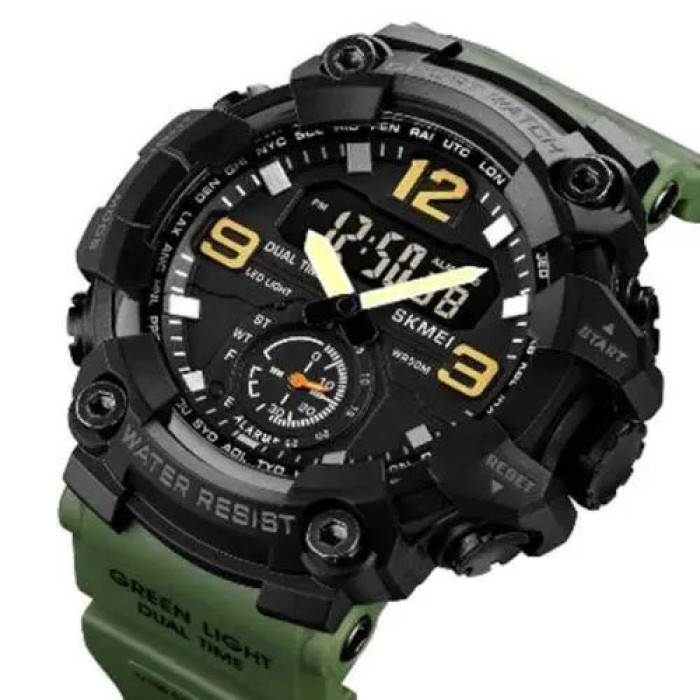 Годинник наручний чоловічий SKMEI 1965AG ARMY GREEN, Годинник армійський оригінал, Годинник спортивний. Колір: зелений