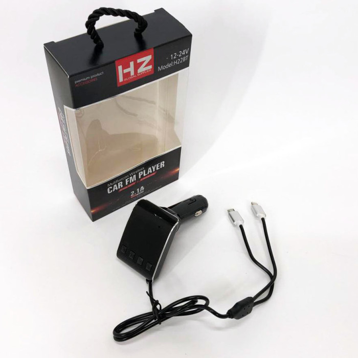 FM модулятор HZ H22 BT для авто з Bluetooth, Авто трансмітер від прикурювача, Bluetooth фм передавач