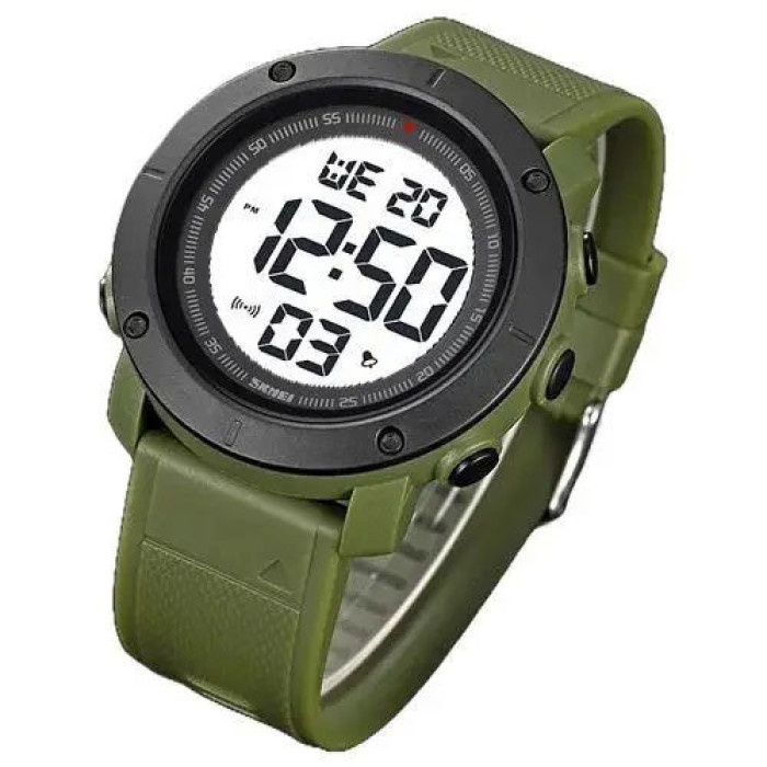 Годинник наручний чоловічий SKMEI 2122AGWT ARMY GREEN-WHITE, армійський годинник протиударний. Колір: зелений