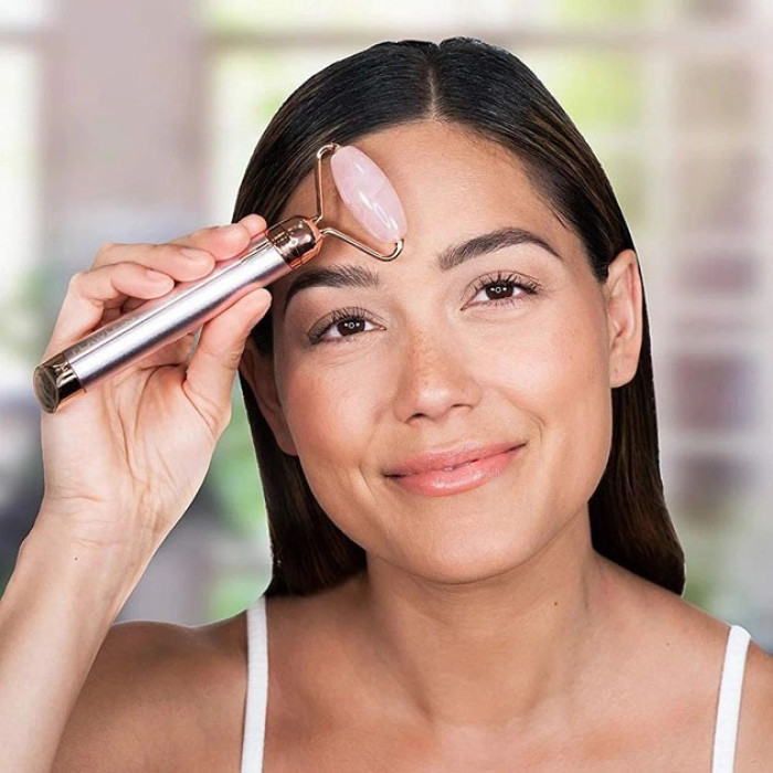 Масажер ролик електричний Facial Roller Massager. Колір: білий