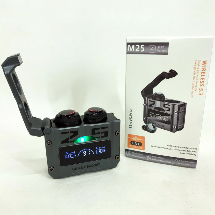 Бездротові навушники M25, Bluetooth 5.3, механічні армовані подвійного режиму ігрові