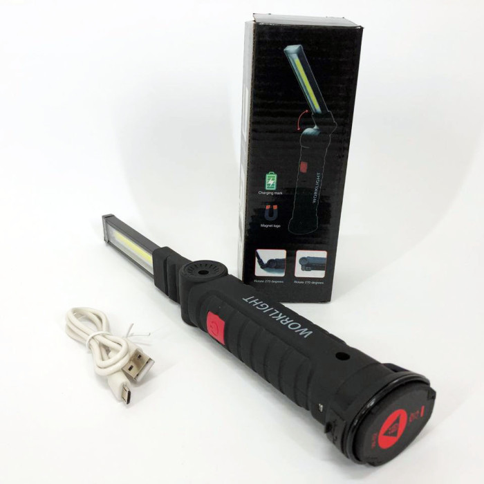 Світлодіодний ліхтар кемпінг W52 SMD + COB, червоний + білий, магніт, гачок, кемпінговий складний ліхтар