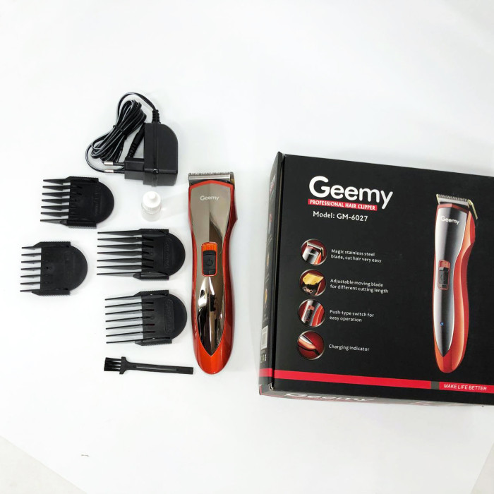 Машинка для стрижки волосся Pro Gemei GM-6027, Хороший бездротовий триммер, Практична машинка