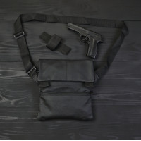 Набір 2В1. Шкіряна сумка з кобурою + ліхтарик професійний POLICE BL-X71-P50
