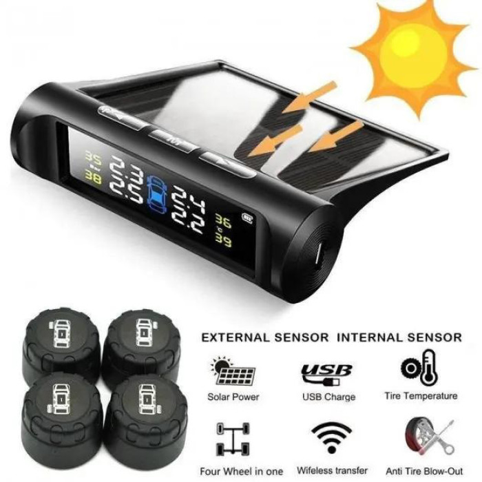 Система контролю тиску у шинах TPMS+SOLAR зовнішні датчики
