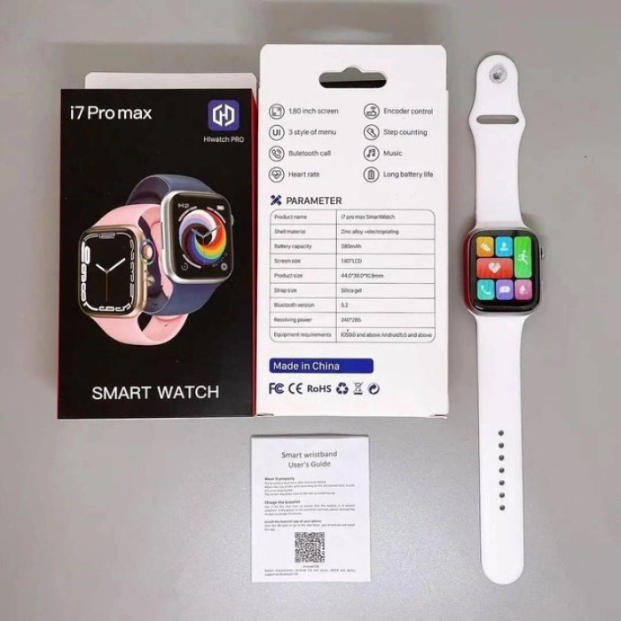 Розумний смарт годинник Smart Watch I7 PRO MAX з голосовим викликом тонометр пульсометр оксиметр. Колір: білий