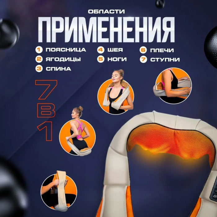 Електричний масажер роликовий з інфрачервоним випромінюванням, масажер для шиї, Massager of Neck Kneading