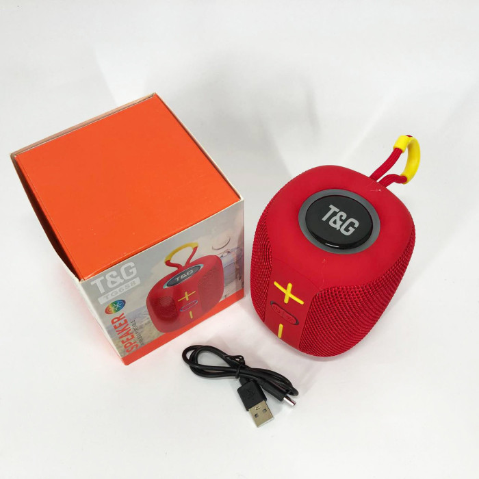 Портативна Bluetooth колонка TG658 8W з RGB підсвічуванням, колонка для вечірки. Колір: червоний