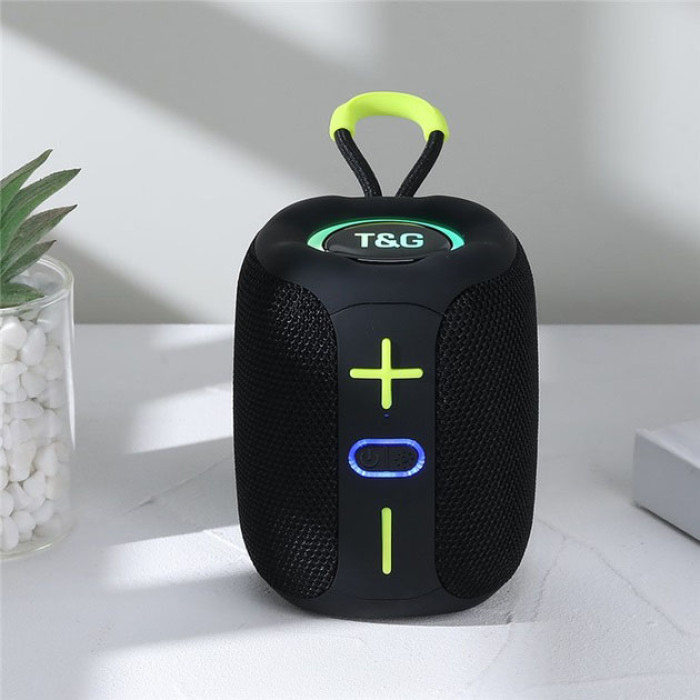Портативна Bluetooth колонка TG658 8W з RGB підсвічуванням, Бездротова колонка потужна. Колір: чорний