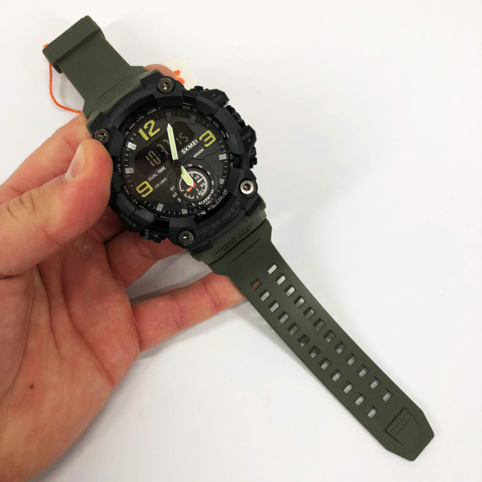 Годинник наручний чоловічий SKMEI 1965AG ARMY GREEN, Годинник армійський оригінал, Годинник спортивний. Колір: зелений