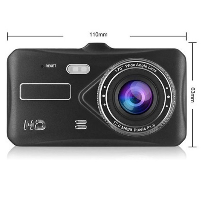 Автомобільний відеореєстратор із двома камерами T672, LCD 4", 1080P Full HD, з підтримкою нічного бачення