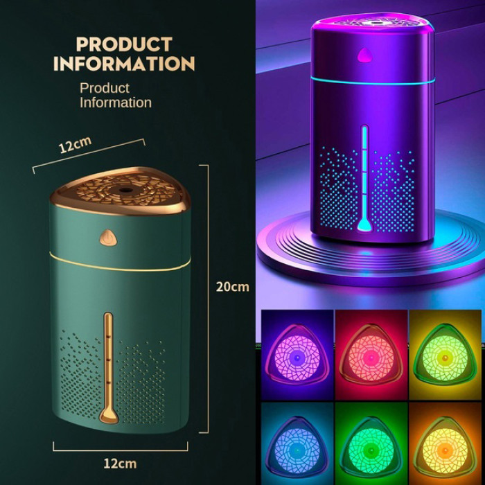 Ультразвуковий зволожувач повітря для дітей з підсвічуванням Heavy Fog Humidifier, Зволожувач міні. Зелений