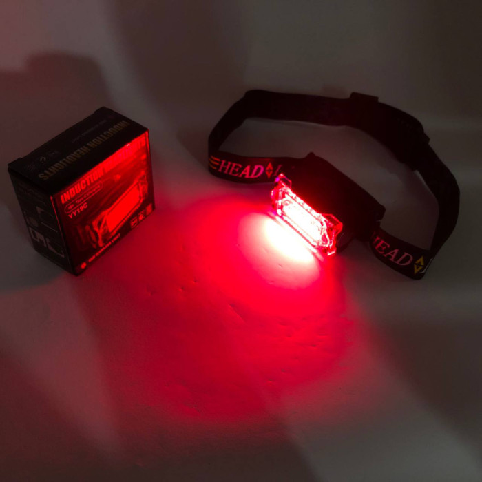 Ліхтар налобний YY-19C-5SMD+COB white+yellow+red Motion Sensor, Потужний світлодіодний ліхтарик на голову