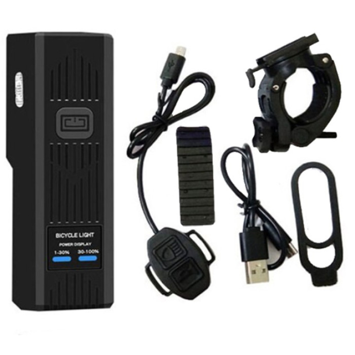 Велофара з сигналом Waterproof MT-007-T6 450Lum 18650 з виносною кнопкою Довговічний велосипедний ліхтар