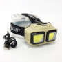 Ліхтар налобний акумуляторний Bailong HX-816 2COB(white+red) вологозахист, Ліхтар на голову для бігу