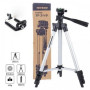Штатив для телефону та фотоапарата Tripod 3110 PRO портативний трипод 0,35-1.02м висота. Колір: срібний