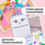 Портативний мініпринтер Mini printer з Bluetooth для термодруку без чорнила зі смартфона. Колір: блакитний