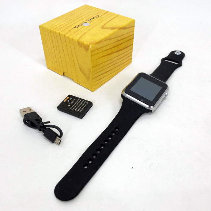 Смарт-годинник Smart Watch A1 розумний електронний зі слотом під sim-карту + карту пам'яті micro-sd. Колір: срібний