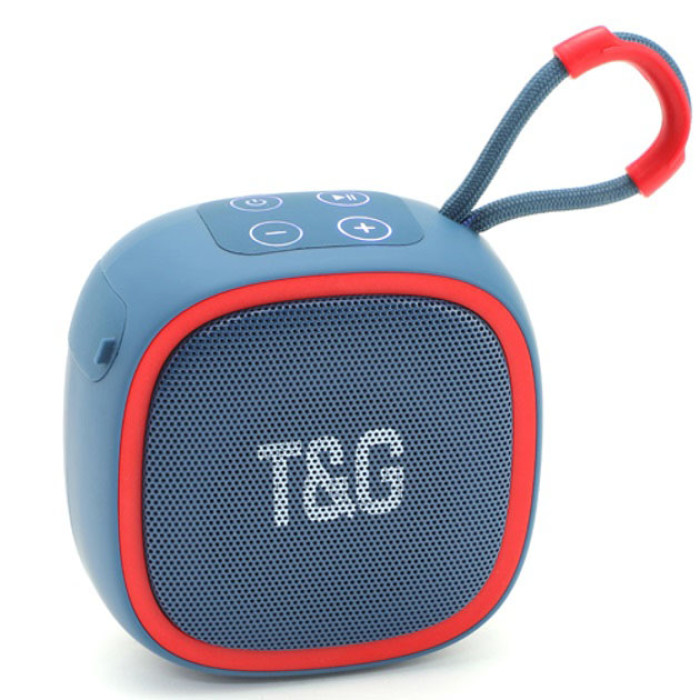 Портативна Bluetooth-колонка TG659 з ремінцем, Bluetooth колонка з підсвічуванням. Колір: синій