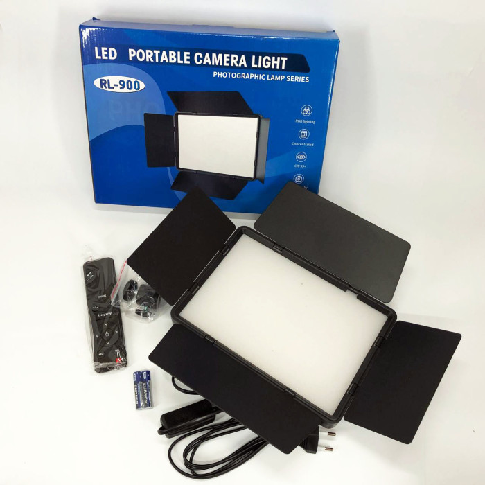 Професійне відеосвітло LED LIGHT RL-900 35W з пультом 3000k-6500k, Прямокутне студійне світло