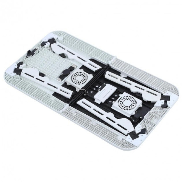 Складаний столик для ноутбука LD-09 E-Table, столик з охолодженням 2 USB кулера, Стіл підставка з вентиляцією