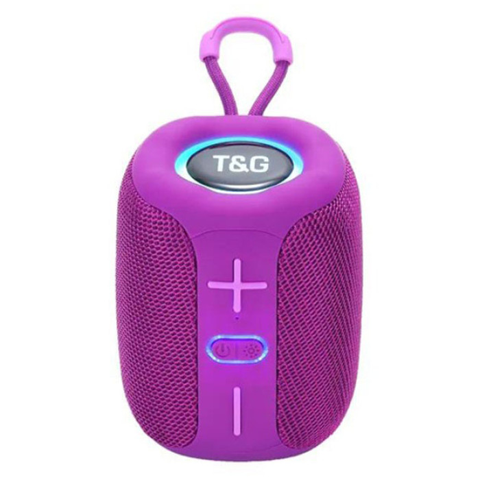 Портативна Bluetooth колонка TG658 8W з RGB підсвічуванням бездротова портативна потужна. Колір: фіолетовий