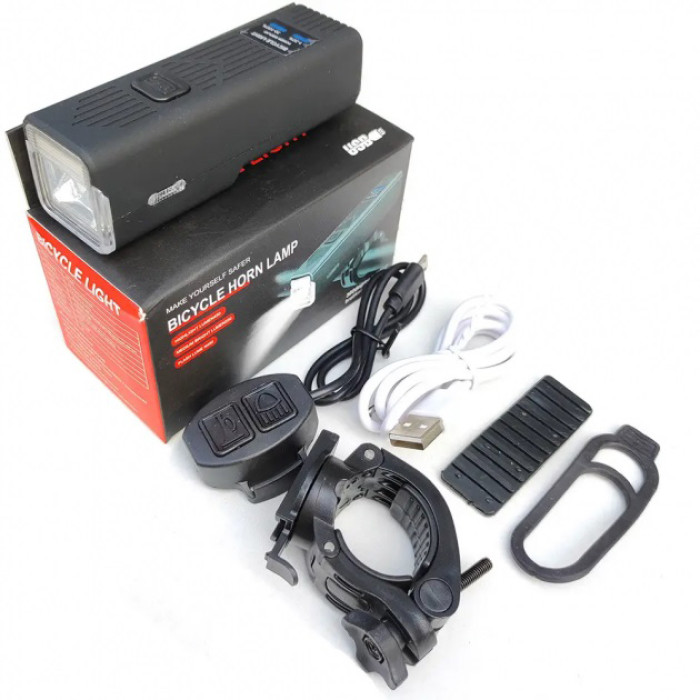 Велофара з сигналом Waterproof MT-007-T6 450Lum 18650 з виносною кнопкою Довговічний велосипедний ліхтар