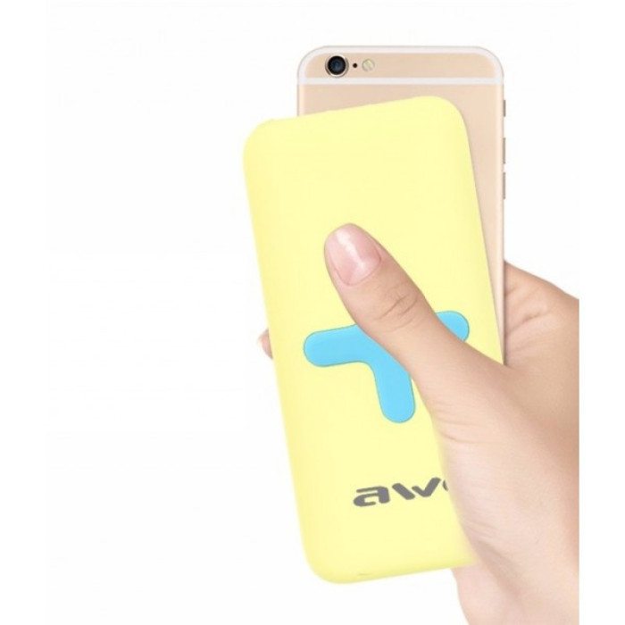 Power Bank AWEI P98K (Бездротова зарядка) 8000 mAh. Колір: жовтий