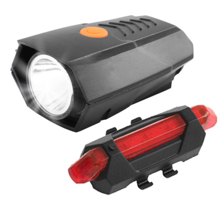 Велосипедний ліхтар із габаритами BSK-178-1-XPG +STOP-5SMD, Велосипедний ліхтар із фіксацією на кермо