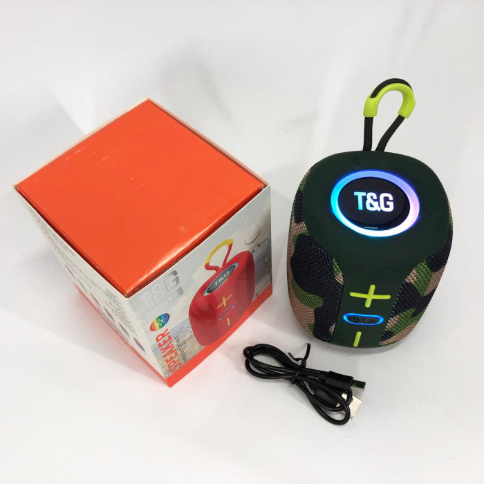 Портативна Bluetooth колонка TG658 8W з RGB підсвічуванням, Гучна блютуз колонка. Колір: камуфляж