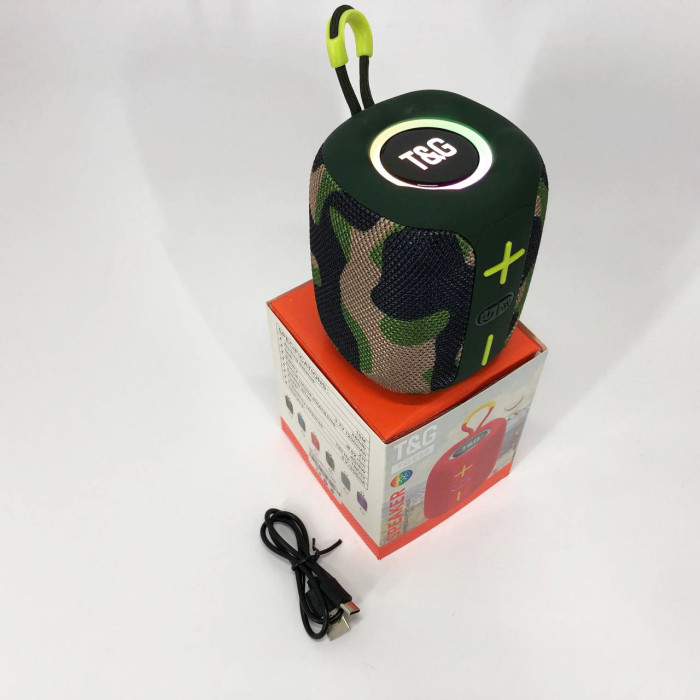 Портативна Bluetooth колонка TG658 8W з RGB підсвічуванням, Гучна блютуз колонка. Колір: камуфляж