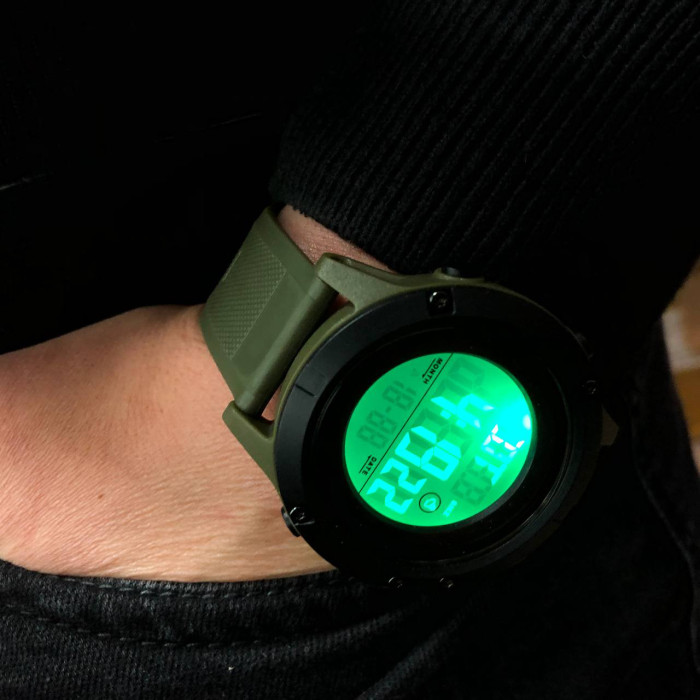 Годинник наручний чоловічий SKMEI 1508AGWT ARMY GREEN-WHITE, Водонепроникний чоловічий годинник. Колір: зелений
