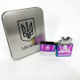 Дугова електроімпульсна запальничка USB Україна (металева коробка) HL-449. Колір: хамелеон
