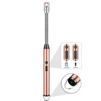 Запальничка електрична BBQ Lighter імпульсна плазмова вітрозахисна USB рожева запальничка