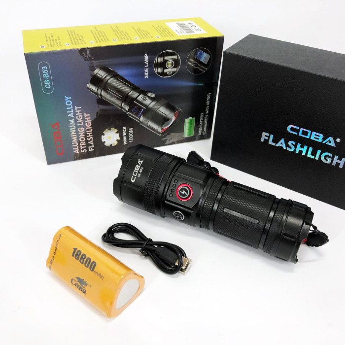 Ліхтар CB-B53-TG, 3х18650, power bank, індикація заряду, Ліхтарик світлодіодний для туриста надпотужний