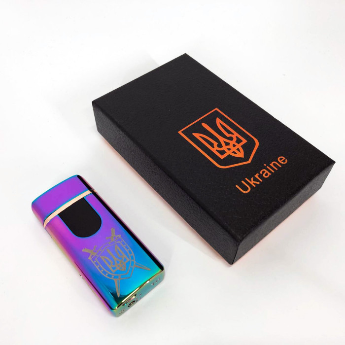 Електрична та газова запальничка Україна з USB-зарядкою HL-432, Юсб запальничка. Колір: хамелеон