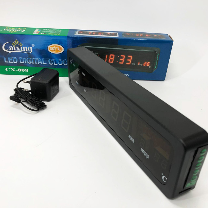 Електронний годинник Caixing СХ-808, Цифровий настільний годинник квадратний, LED Лід годинник настільний