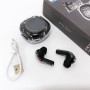 Бездротові навушники TWS T8 PRO з прозорим кейсом Вакуумний LED дисплей Bluetooth 5.3. Колір: чорний
