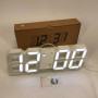 Годинник настільний LY-1089 з білим підсвічуванням LED білий, Годинник електронний світиться, Електронний годинник VST