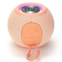 Бездротова потужна колонка TG337 з Bluetooth, RGB-підсвічуванням та радіо. Колір: рожевий