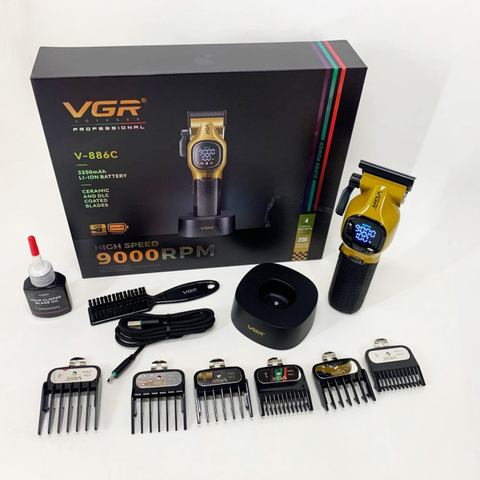 Машинка для стрижки акумуляторна VGR V-886C GOLD
